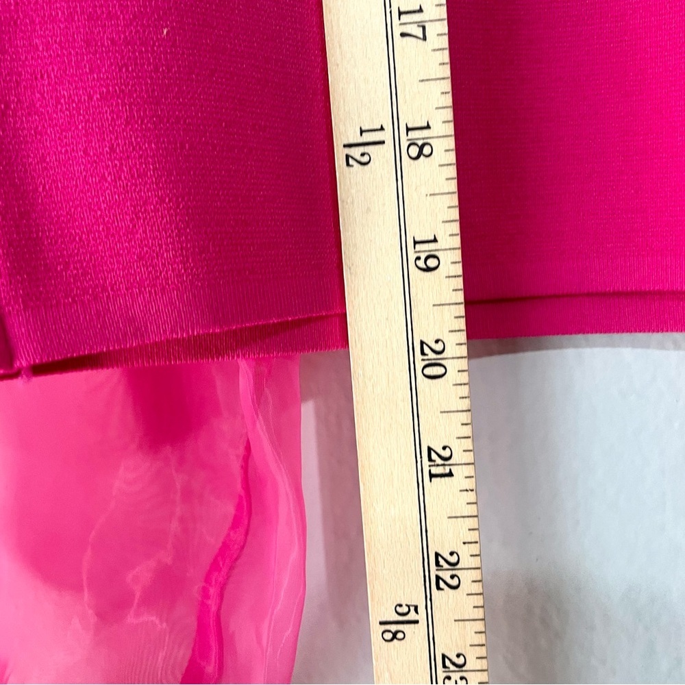 House of Harlow 1960 Hot Pink Puff-Sleeve Square Neck Top Size Large - Picture 7 of 8
